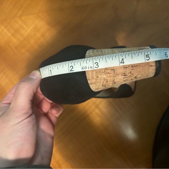 Abella Womens Shoes Hydra Strappy Black Suede Casual Wedge Heels Size 6.5 - Picture 5 of 10